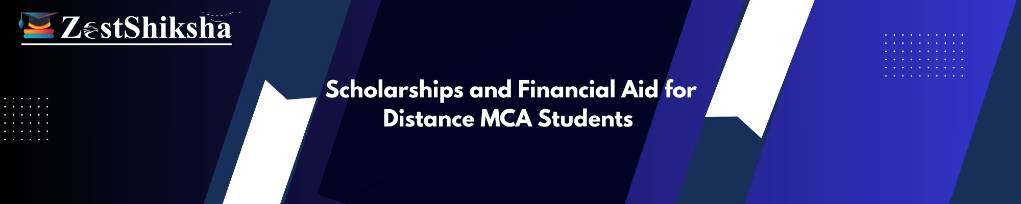 Illustration of a Distance MCA student receiving financial support, with symbols of scholarships, rupee coins, graduation cap, and documents representing financial aid options in India