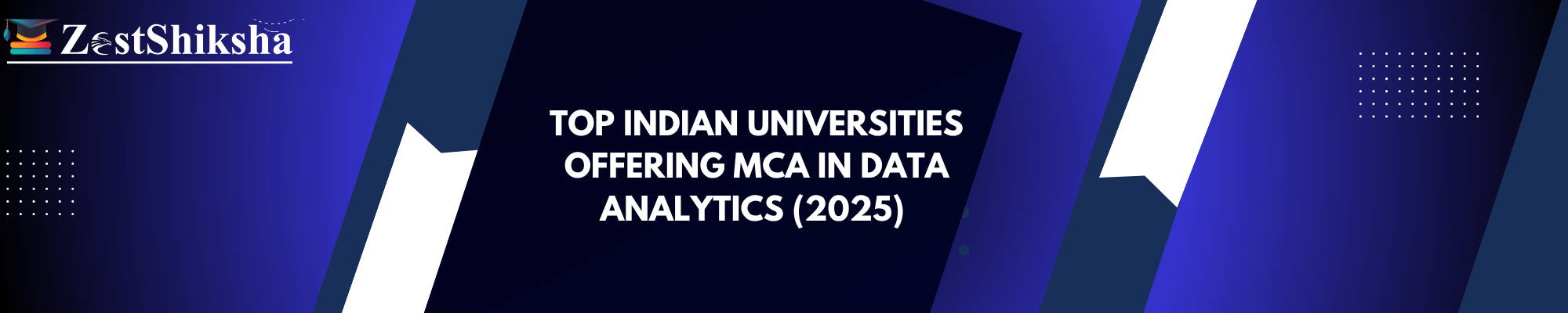 Illustration of a female student with glasses using a laptop, surrounded by data-related icons such as graphs and charts. Bold text reads 